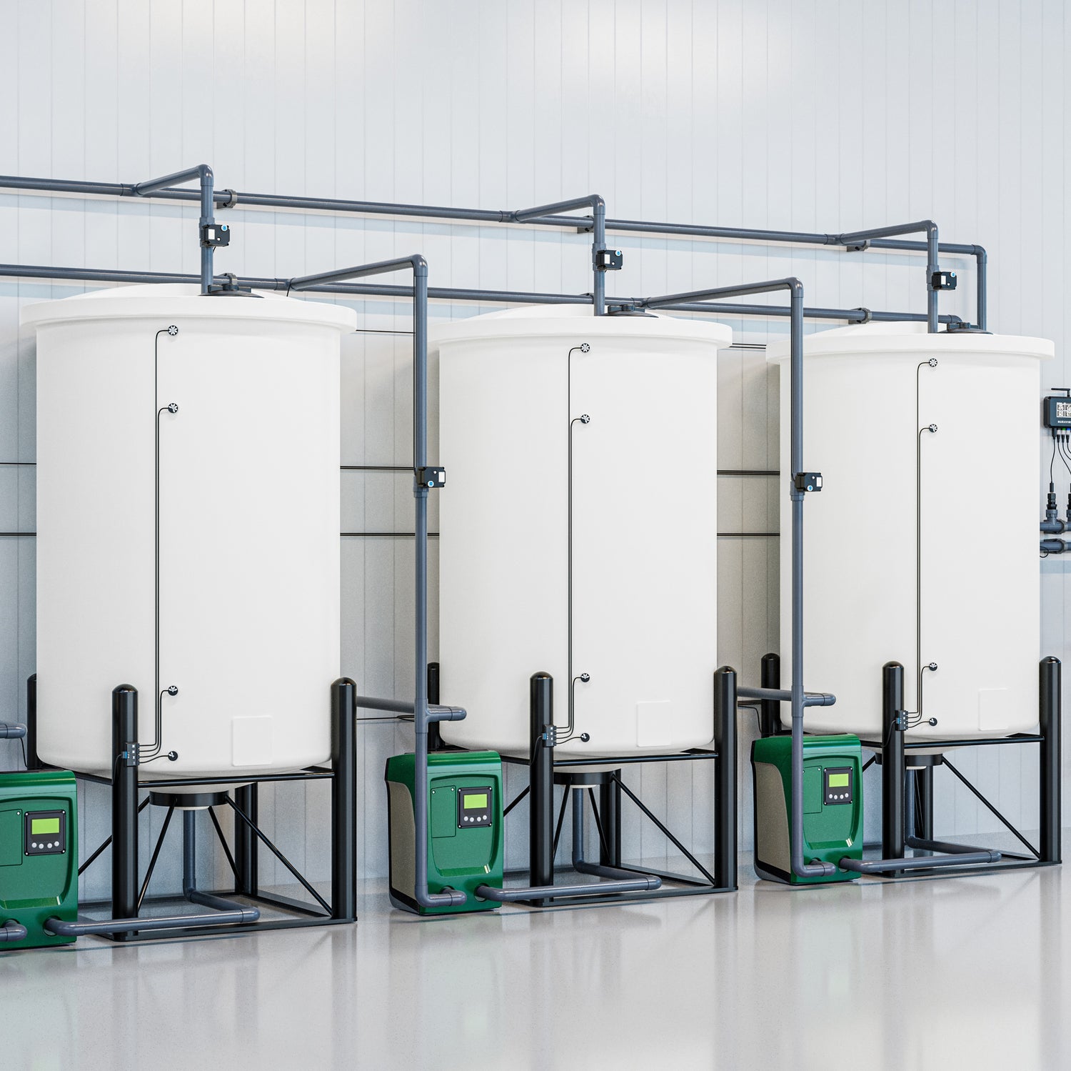 Satellite tanks holding multiple nutrient recipes