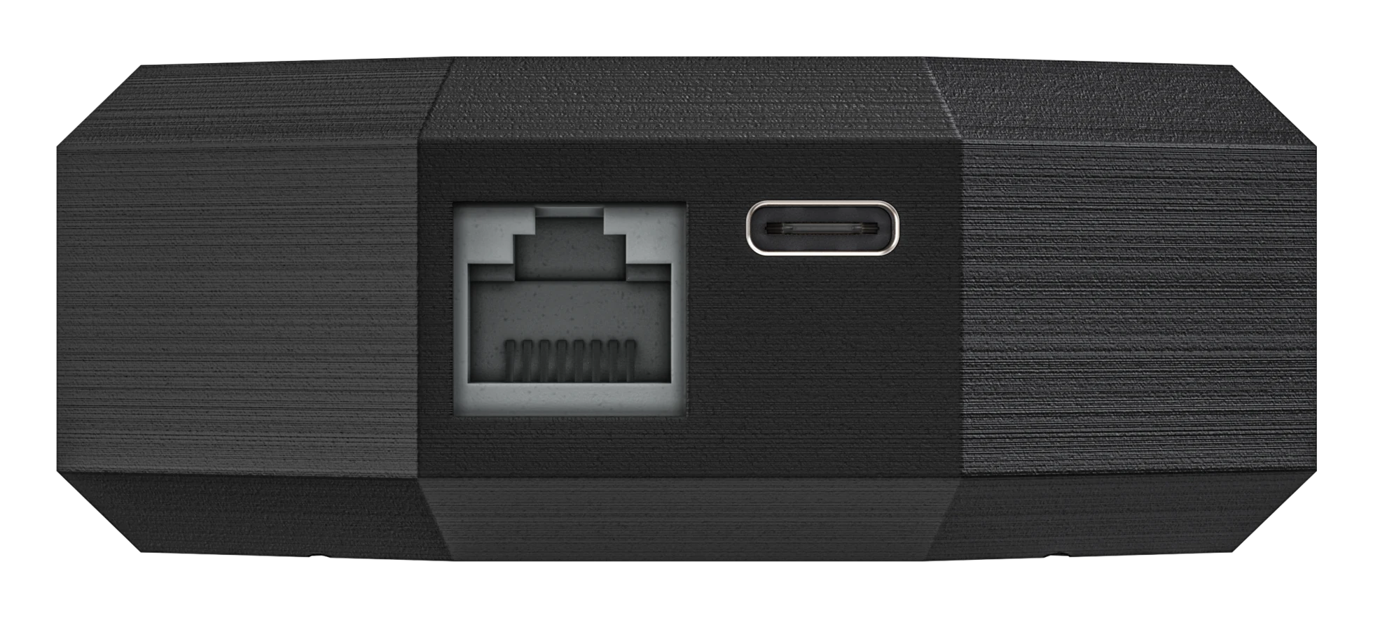 Nuravine Ra 0-10V controller showing the RJ12 connector and USB-C power input